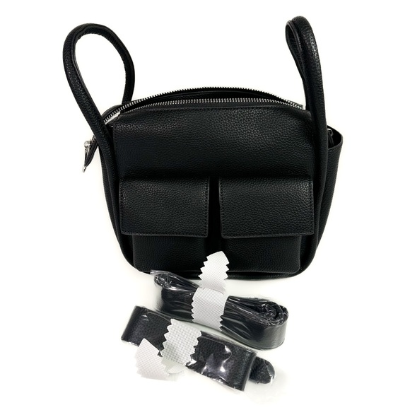 Anthropologie Faux Leather Utility Box Bag in Black NWT - Picture 5 of 11